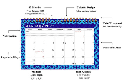 2027-12 Months Desk Calendar Desktop Planner with To-Do List & Notes 07