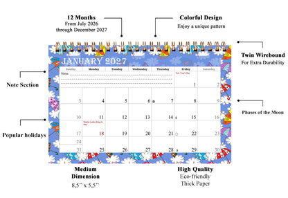 2027-12 Months Desk Calendar Desktop Planner with To-Do List & Notes 014