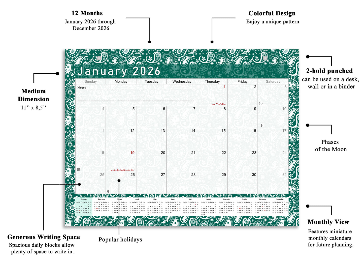 2025-2026 Magnetic/Desk Calendar - Desktop/Wall Calendar/Planner - (Edition #24)