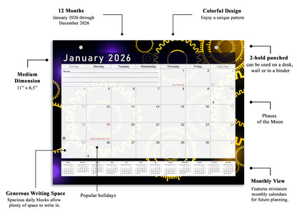 2026 Monthly Magnetic/Desk Calendar - 12 Months Desktop/Wall Calendar/Planner - (Edition #09)