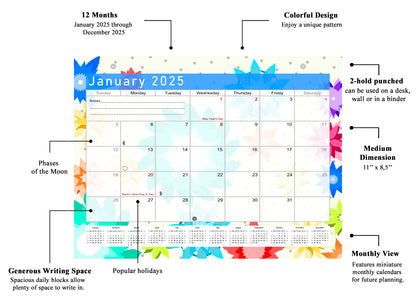 2025 Monthly Magnetic/Desk Calendar - 12 Months Desktop/Wall Calendar/Planner - (Edition #01)