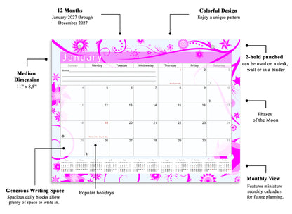 2027 Monthly Magnetic/Desk Calendar - 12 Months Desktop/Wall Calendar/Planner - (Edition #10)