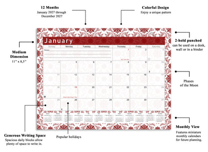 2027 Monthly Magnetic/Desk Calendar - 12 Months Desktop/Wall Calendar/Planner - (Edition #14)