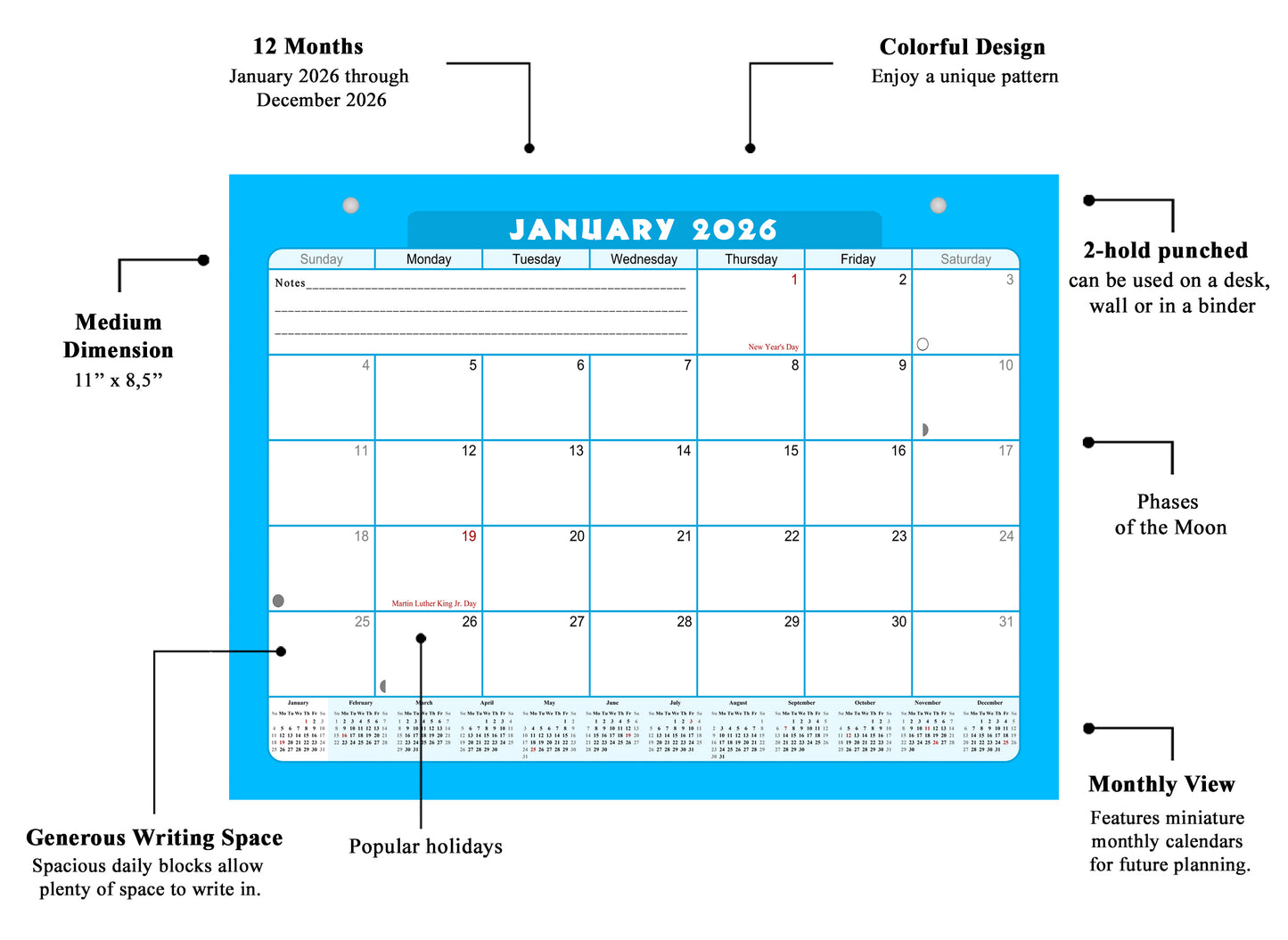 2025-2026 Magnetic/Desk Calendar - Desktop/Wall Calendar/Planner - (Edition #07)