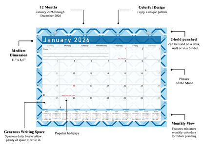 2026 Monthly Magnetic/Desk Calendar - 12 Months Desktop/Wall Calendar/Planner - (Edition #04)
