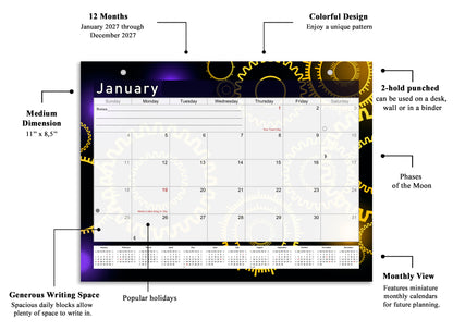 2027 Monthly Magnetic/Desk Calendar - 12 Months Desktop/Wall Calendar/Planner - (Edition #09)