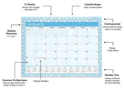 2027 Monthly Magnetic/Desk Calendar - 12 Months Desktop/Wall Calendar/Planner - (Edition #18)