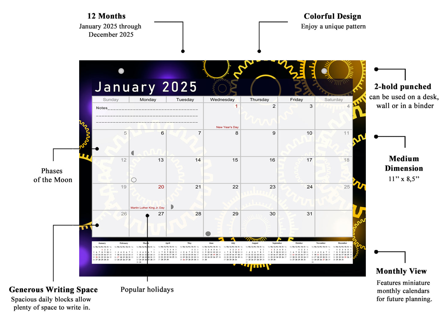 2024-2025 Magnetic/Desk Calendar - Desktop/Wall Calendar/Planner - (Edition #09)