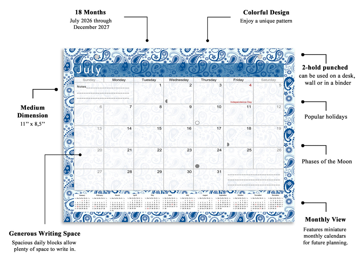 2026-2027 Magnetic/Desk Calendar - Desktop/Wall Calendar/Planner - (Edition #21)