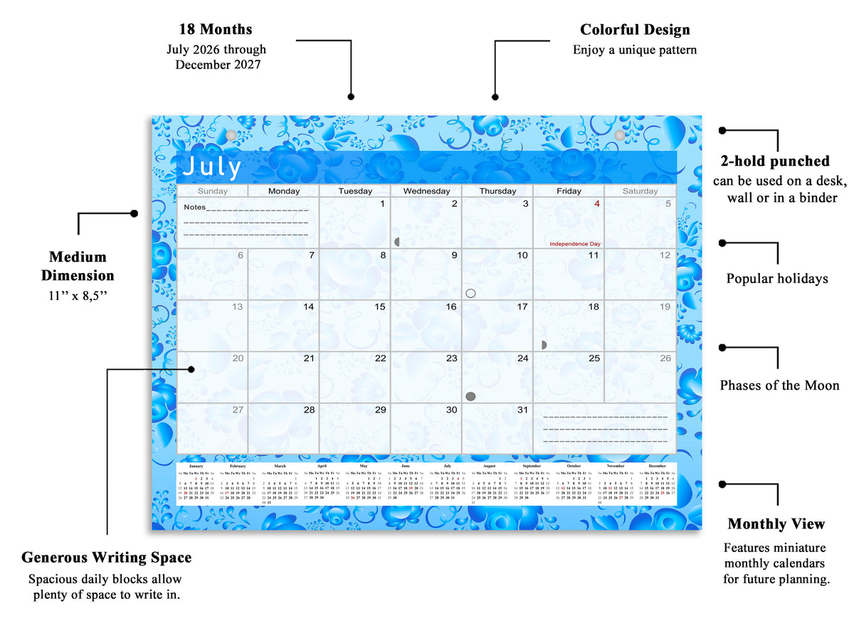 2026-2027 Magnetic/Desk Calendar - Desktop/Wall Calendar/Planner - (Edition #19)