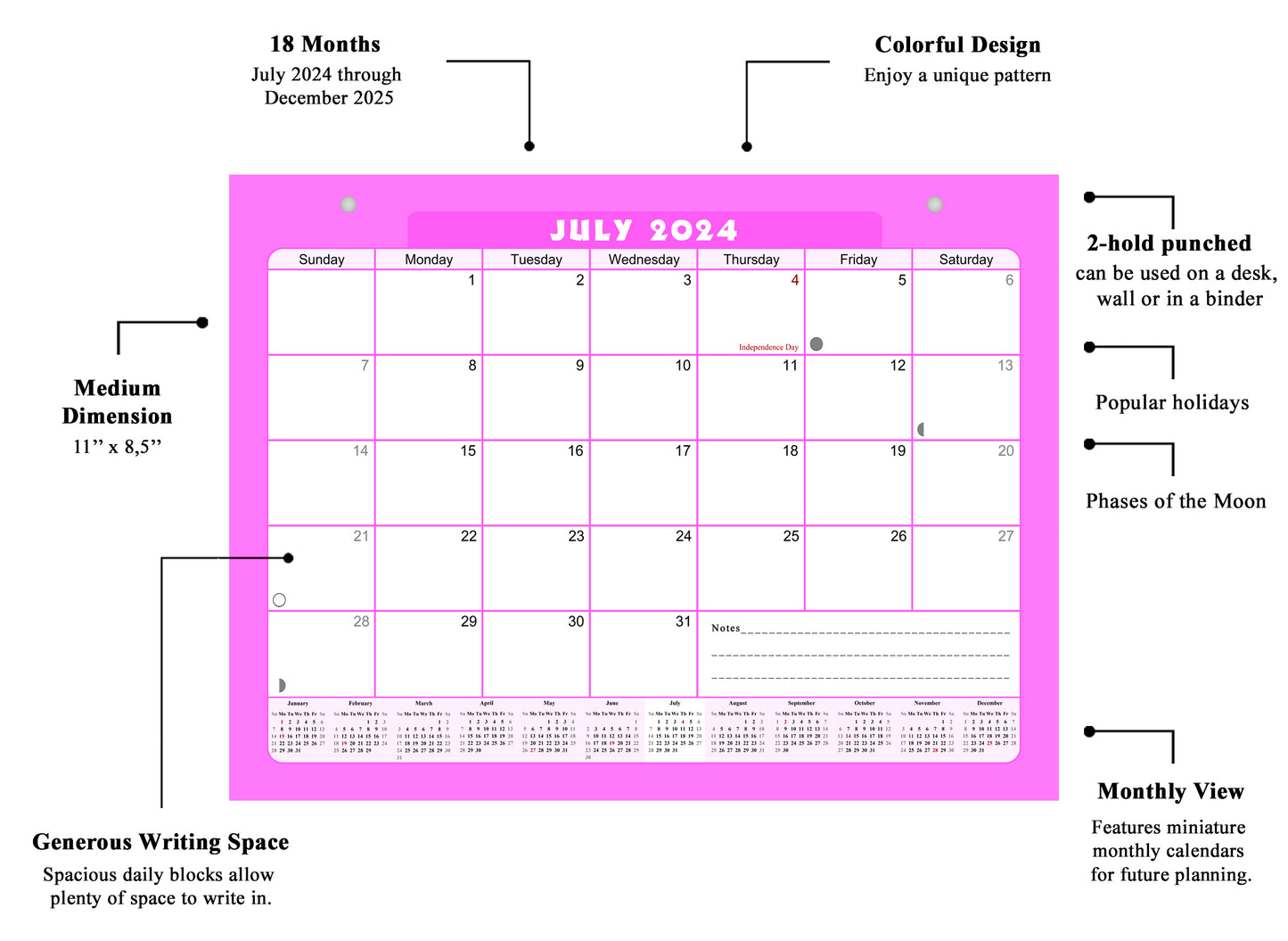 2024-2025 Magnetic/Desk Calendar - Desktop/Wall Calendar/Planner - (Edition #07)