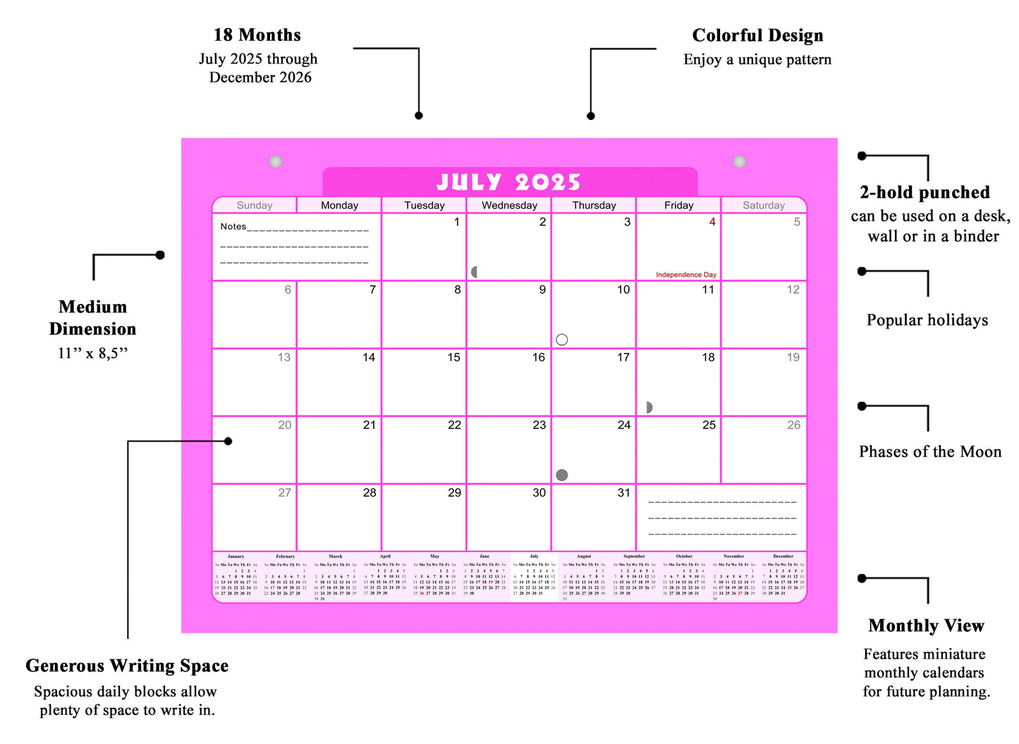 2025-2026 Magnetic/Desk Calendar - Desktop/Wall Calendar/Planner - (Edition #07)