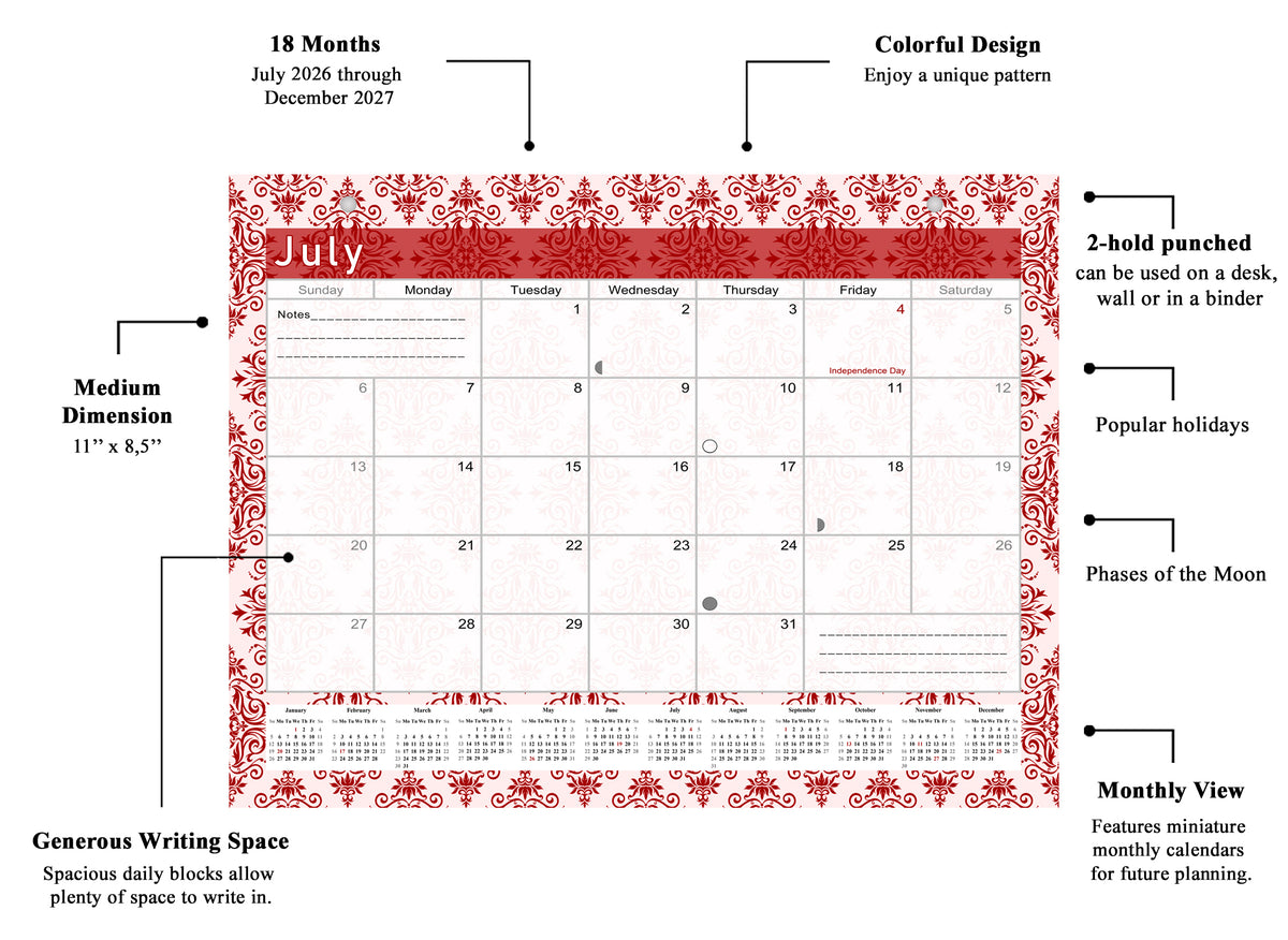 2026-2027 Magnetic/Desk Calendar - Desktop/Wall Calendar/Planner - (Edition #05)