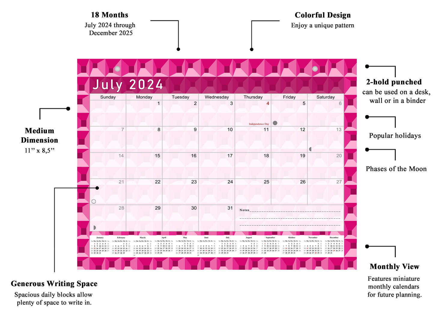 2024-2025 Magnetic/Desk Calendar - Desktop/Wall Calendar/Planner - (Edition #03)