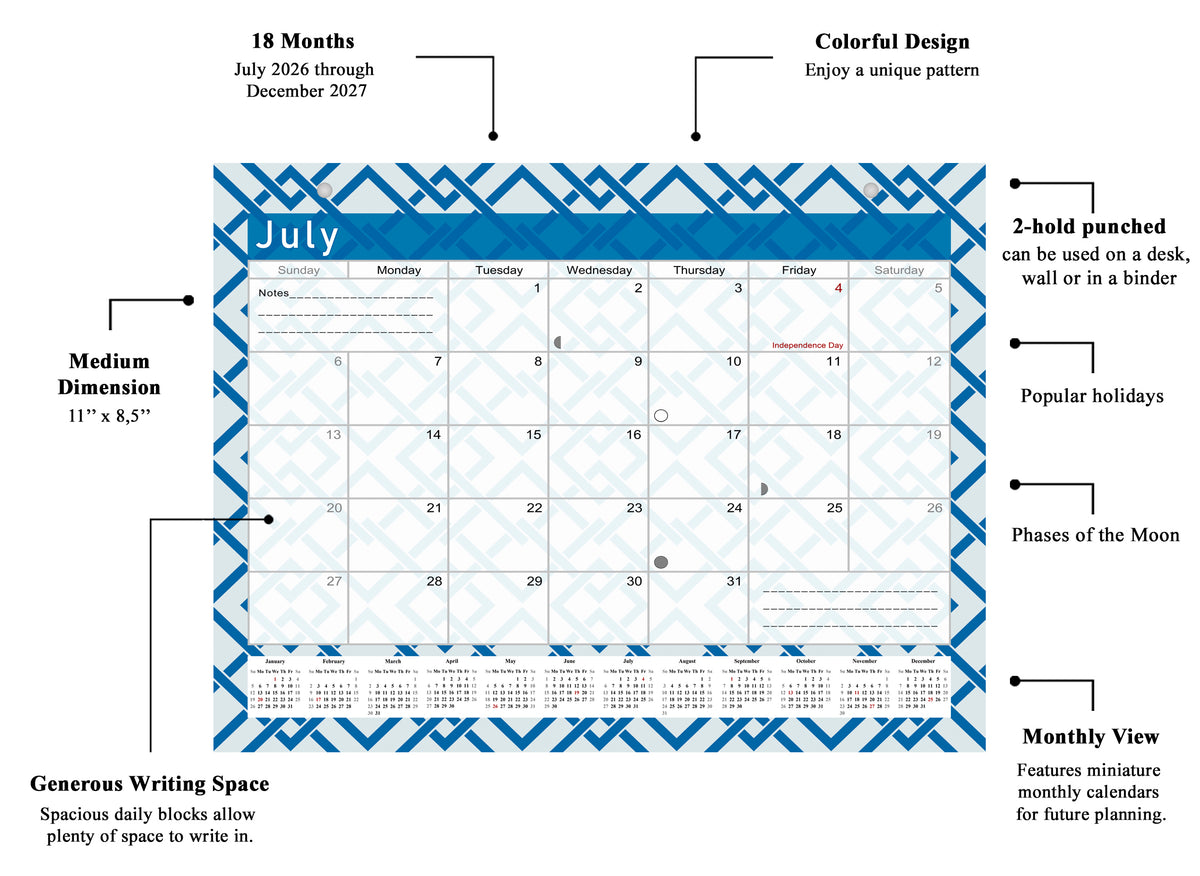 2026-2027 Magnetic/Desk Calendar - Desktop/Wall Calendar/Planner - (Edition #04)