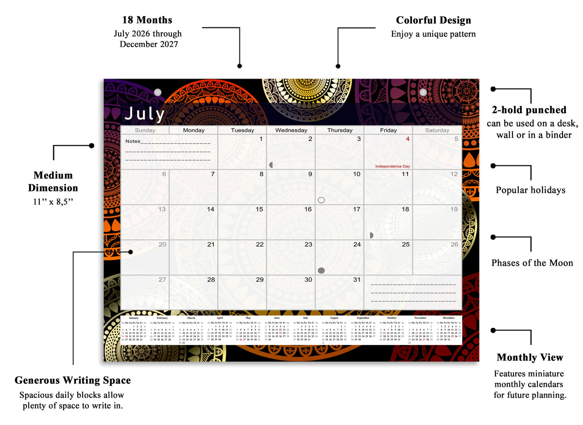 2026-2027 Magnetic/Desk Calendar - Desktop/Wall Calendar/Planner - (Edition #12)