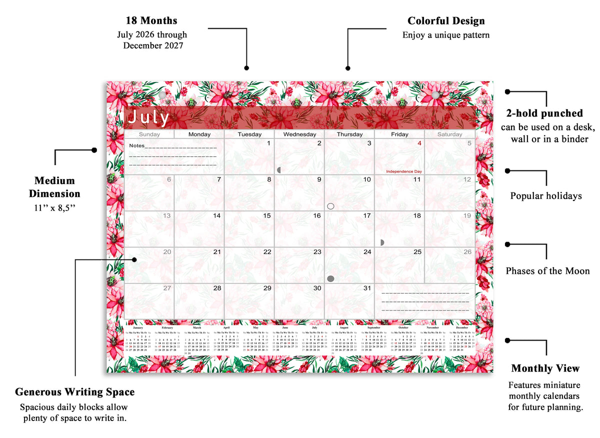 2026-2027 Magnetic/Desk Calendar - Desktop/Wall Calendar/Planner - (Edition #22)