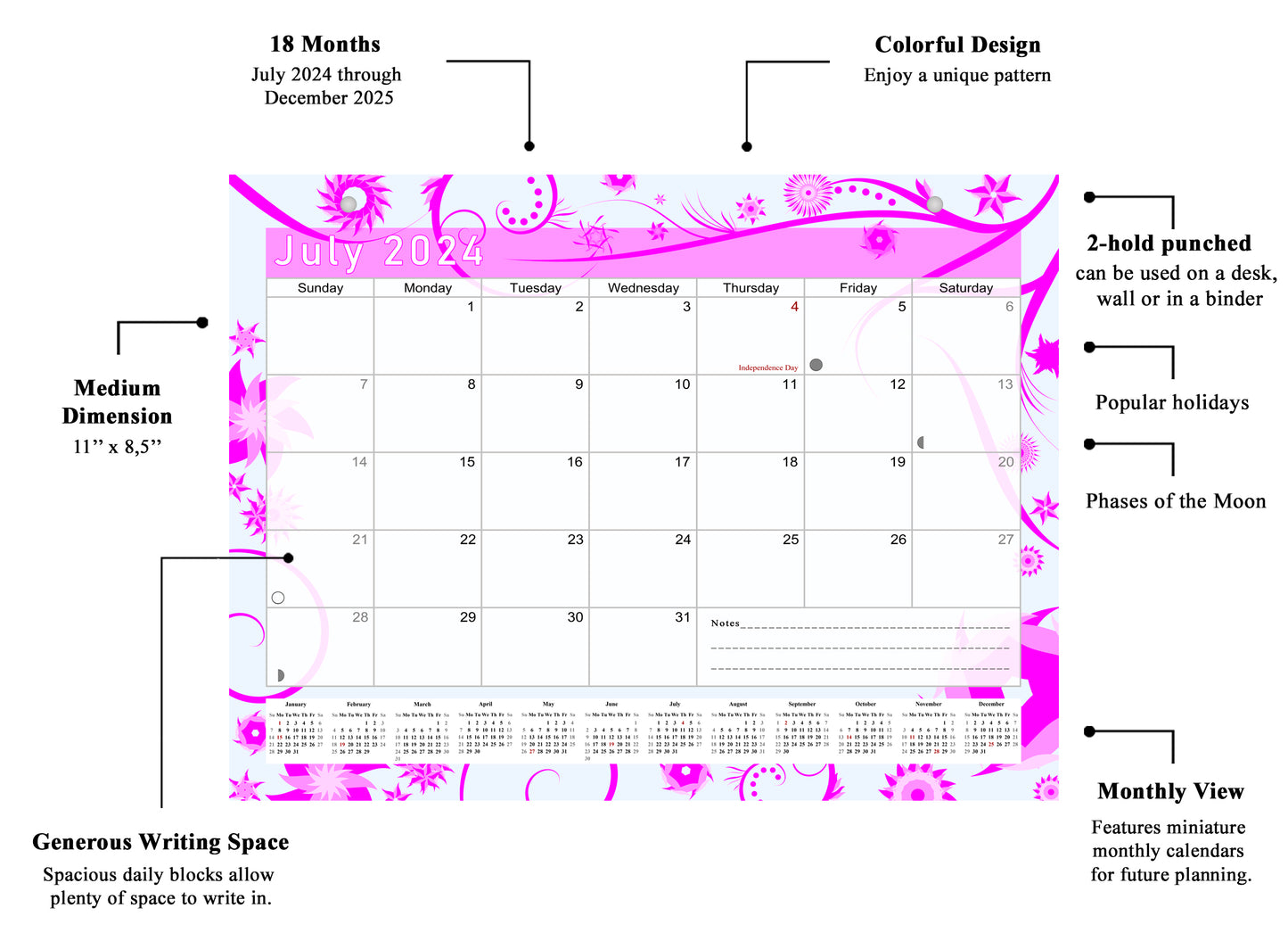 2024-2025 Magnetic/Desk Calendar - Desktop/Wall Calendar/Planner - (Edition #10)