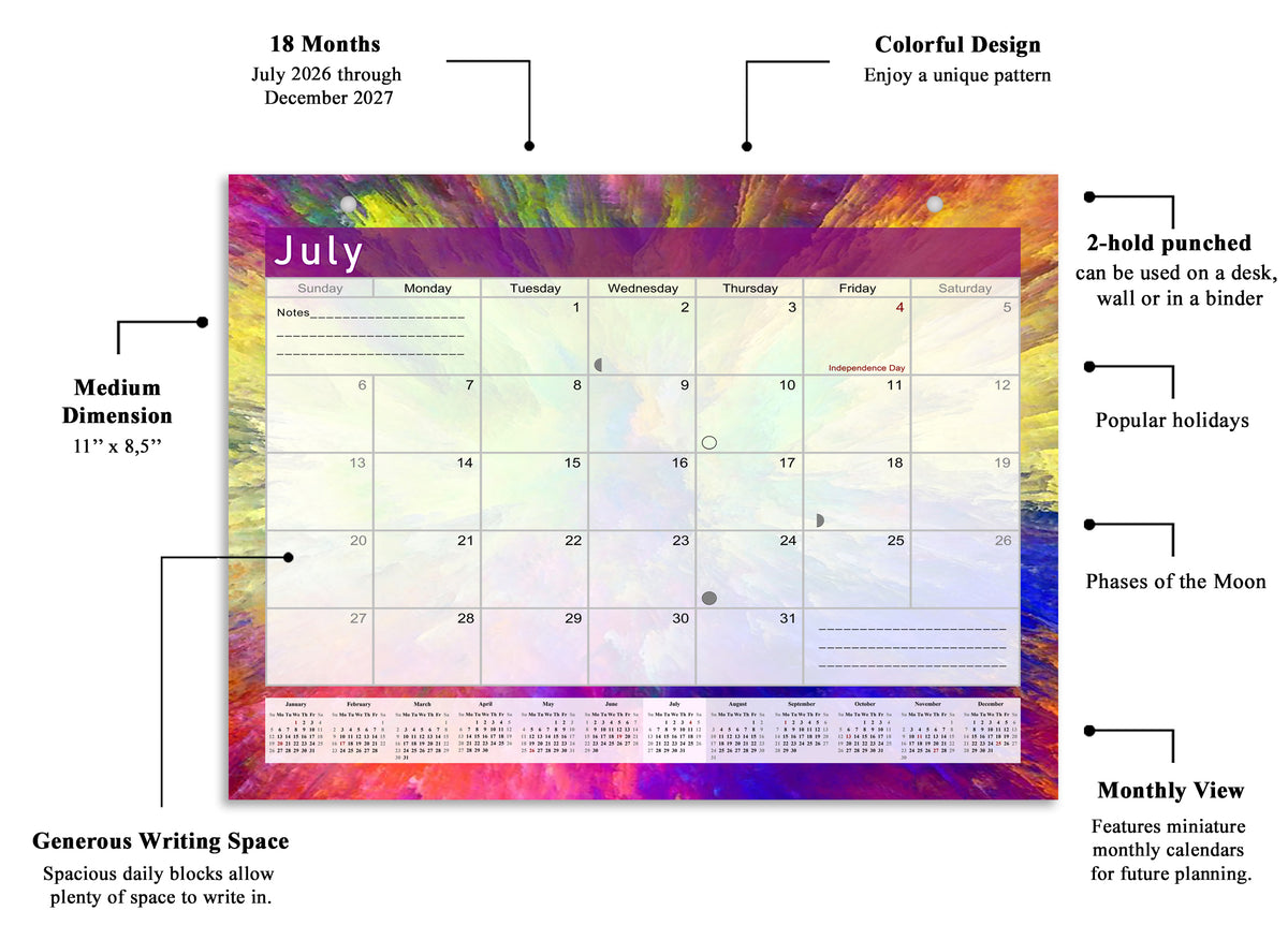 2026-2027 Magnetic/Desk Calendar - Desktop/Wall Calendar/Planner - (Edition #26)