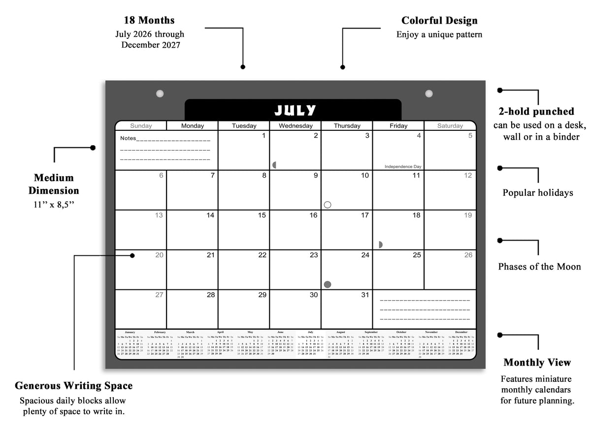 2026-2027 Magnetic/Desk Calendar - Desktop/Wall Calendar/Planner - (Edition #31)