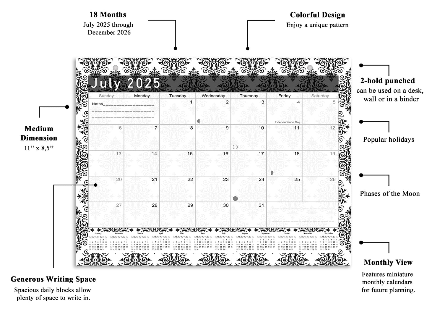 2025-2026 Magnetic/Desk Calendar - Desktop/Wall Calendar/Planner - (Edition #08)