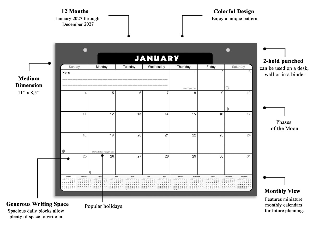 2026-2027 Magnetic/Desk Calendar - Desktop/Wall Calendar/Planner - (Edition #31)