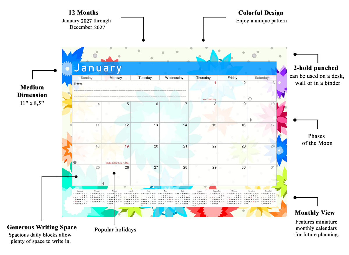 2026-2027 Monthly Magnetic/Desk Calendar - 18 Months Desktop (Edition #01)