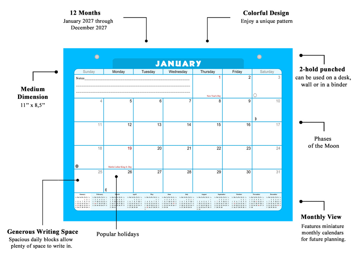2026-2027 Magnetic/Desk Calendar - Desktop/Wall Calendar/Planner - (Edition #07)