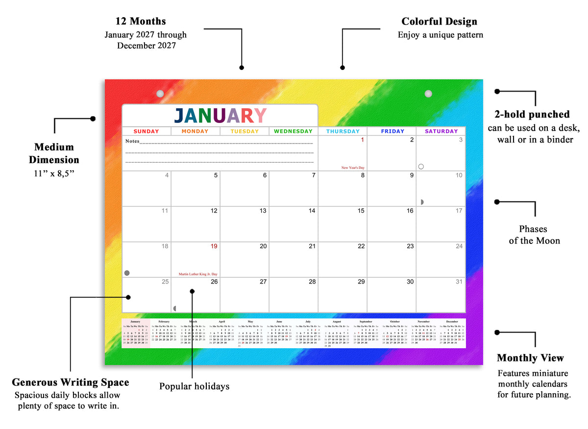 2026-2027 Magnetic/Desk Calendar - Desktop/Wall Calendar/Planner - (Edition #28)