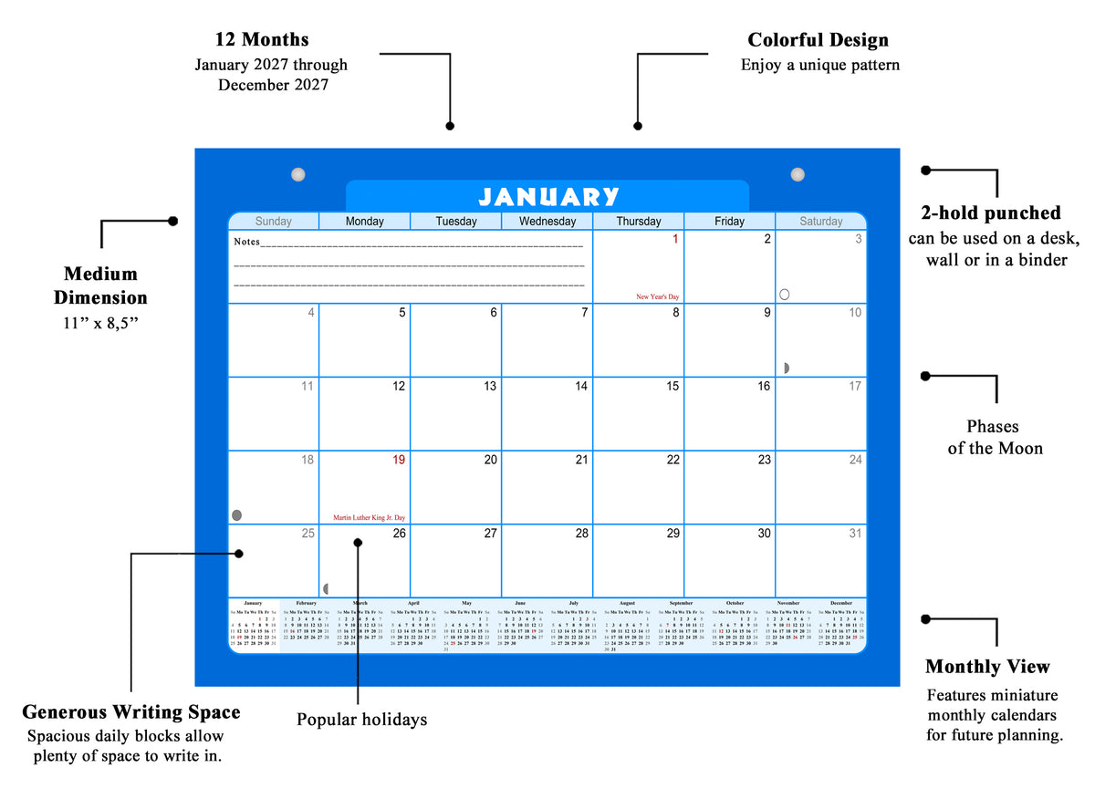 2026-2027 Magnetic/Desk Calendar - Desktop/Wall Calendar/Planner - (Edition #06)