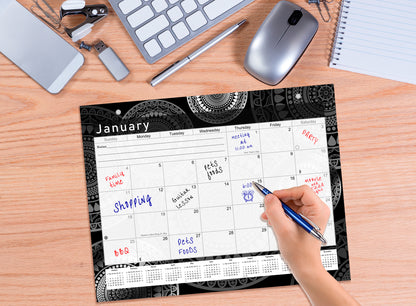 2026 - 2027 Student Calendar/Planner for 3-Ring Binder, Desk, or Wall - Black&White -v012