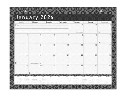2026 Monthly Magnetic/Desk Calendar - 12 Months Desktop/Wall Calendar/Planner B&W- #017