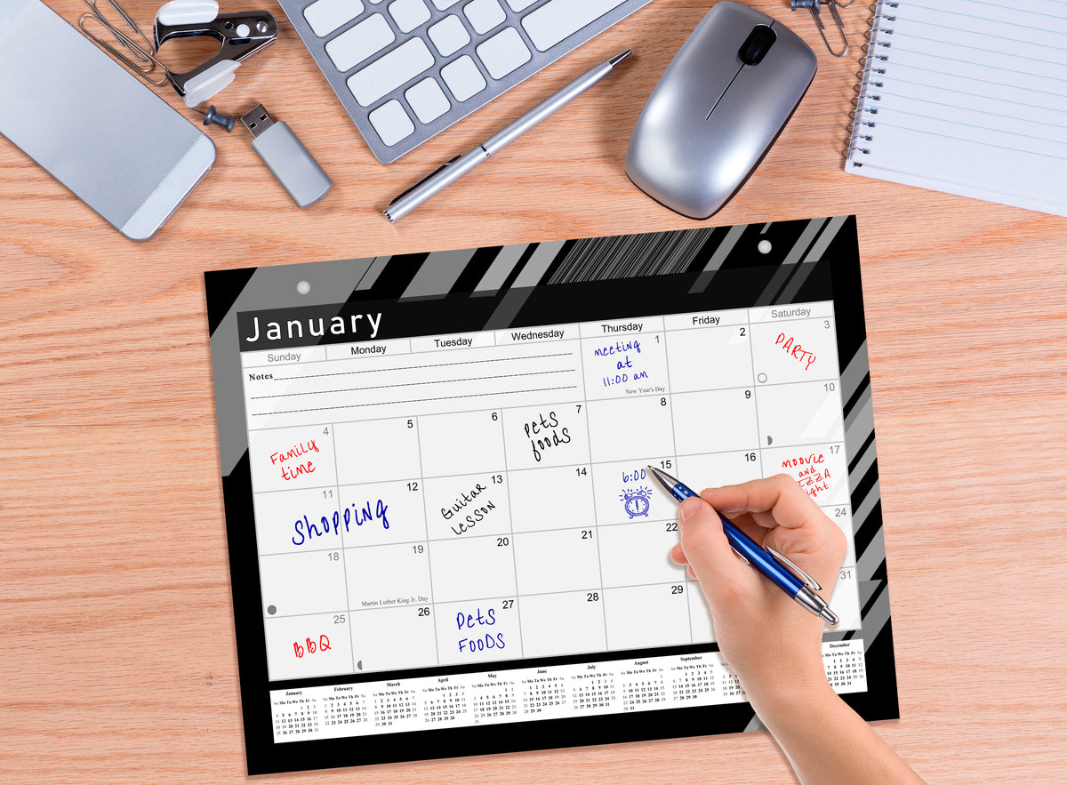 2026 - 2027 Student Calendar/Planner for 3-Ring Binder, Desk, or Wall - Black&White -v013
