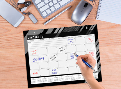 2026 - 2027 Student Calendar/Planner for 3-Ring Binder, Desk, or Wall - Black&White -v013