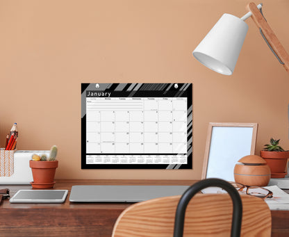 2026 - 2027 Student Calendar/Planner for 3-Ring Binder, Desk, or Wall - Black&White -v013