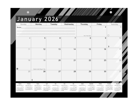 2025-2026 Magnetic/Desk Calendar - Desktop/Wall Calendar/Planner B&W- #013