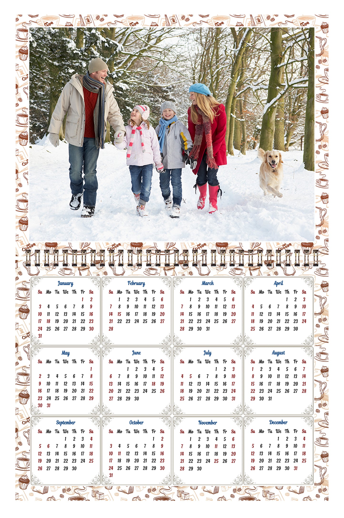 Personalized Custom 2027 Wall Calendar Spiral-bound (Add Your Photos) - 12 Months Desktop/Wall Calendar/Planner - Premium Quality 11 inches by 8.5 inches (11 x 17 Inches Open) Made in USA (Edition #13)