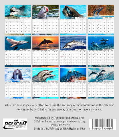 2027-12 Months Desk Calendar Desktop Planner with To-Do List (Dolphins)