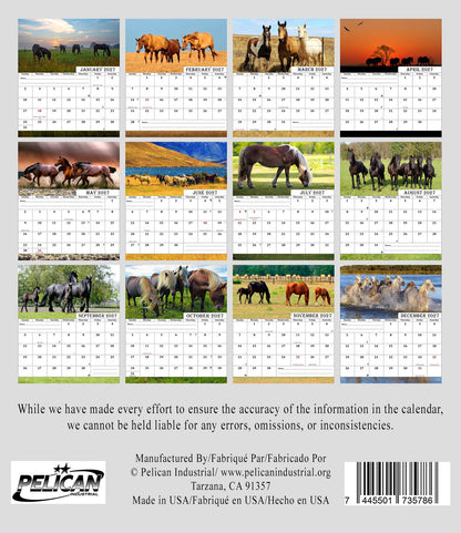 2027-12 Months Desk Calendar Desktop Planner with To-Do List (Horses)