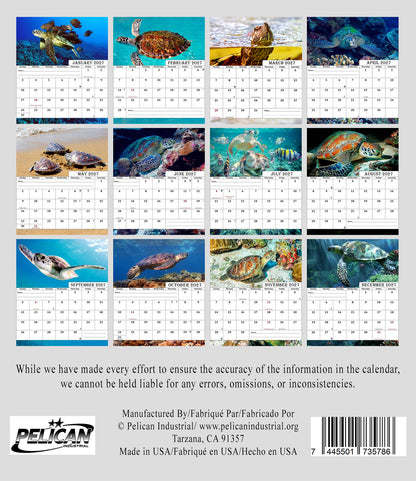 2026-2027 18 Months Standing Flip Desk Calendar Desktop Planner (Sea Turtles)