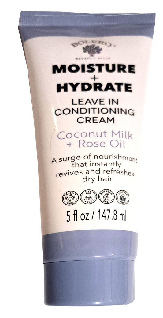 Bolero Moisture & Hydrate Leave in Conditioning Cream - Coconut Milk + Rose Oil 5fl oz/147,8ml