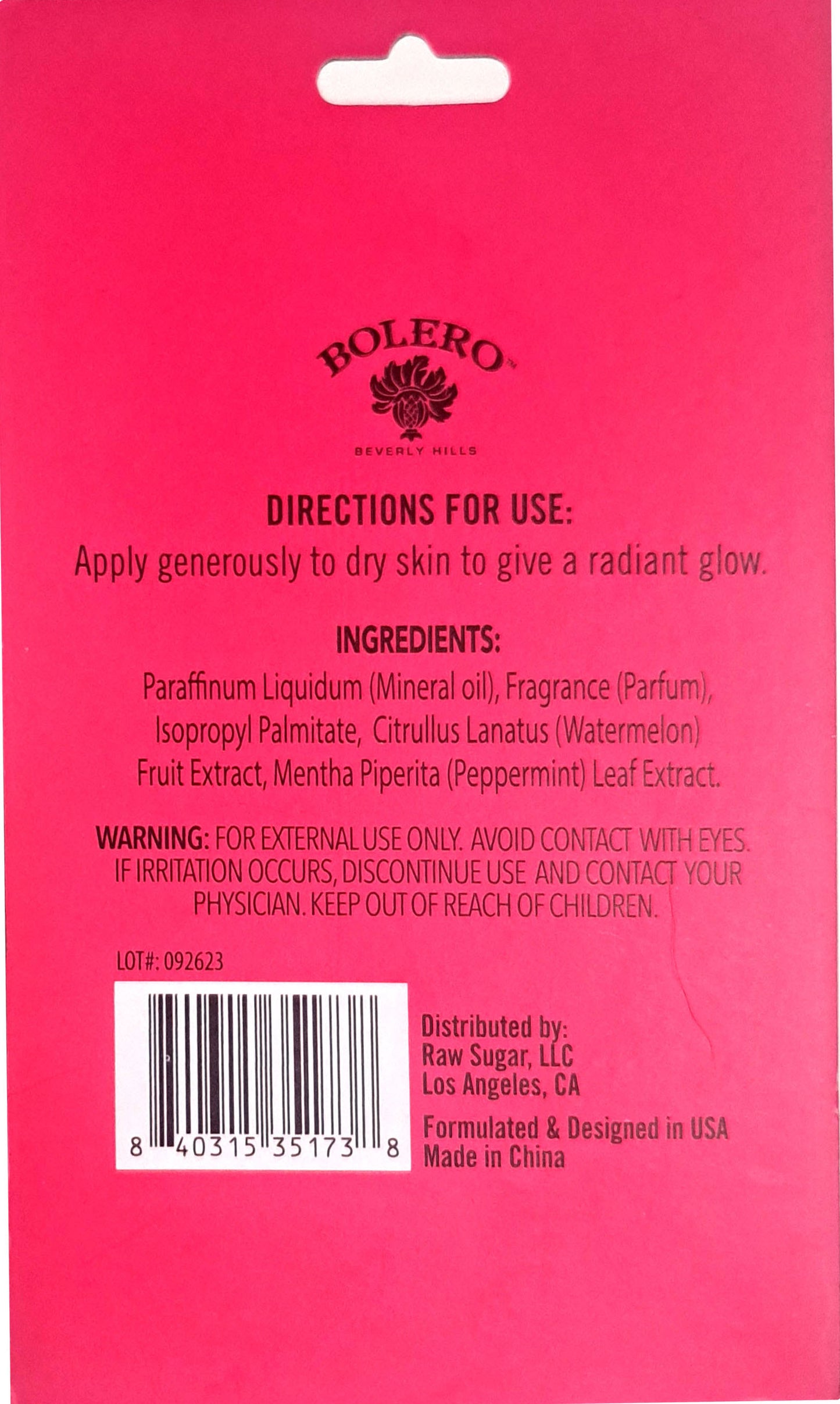 Refreshing Body Oil - Watermelon & Mint for all skin types 1fl oz./29.5ml