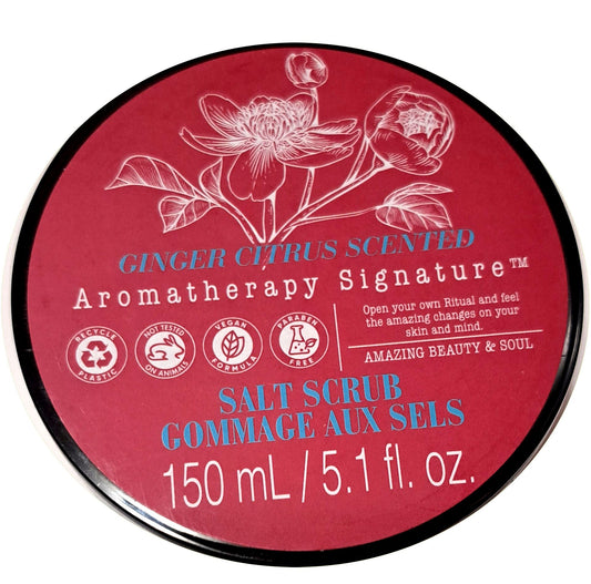 Aromatherapy Signature - Salt Scrub - Ginger Citrus Scented 5.1fl oz/150ml