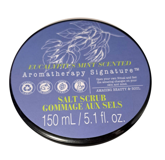 Aromatherapy Signature - Salt Scrub - Eucalyptus Mint Scented 5.1fl oz/150ml