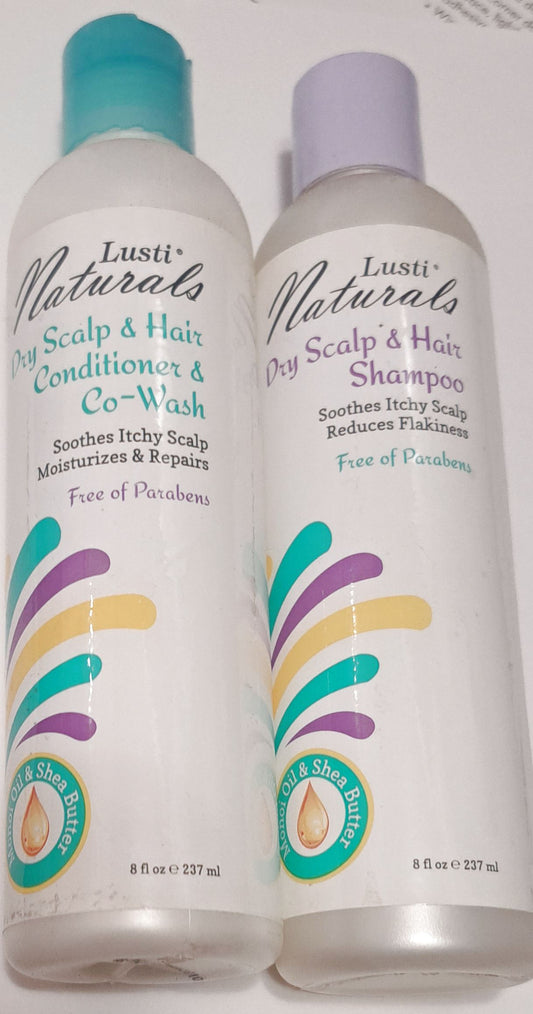 Lusti Naturals Dry Scalp & Hair Shampoo and Conditioner Soothes Itchy Scalp