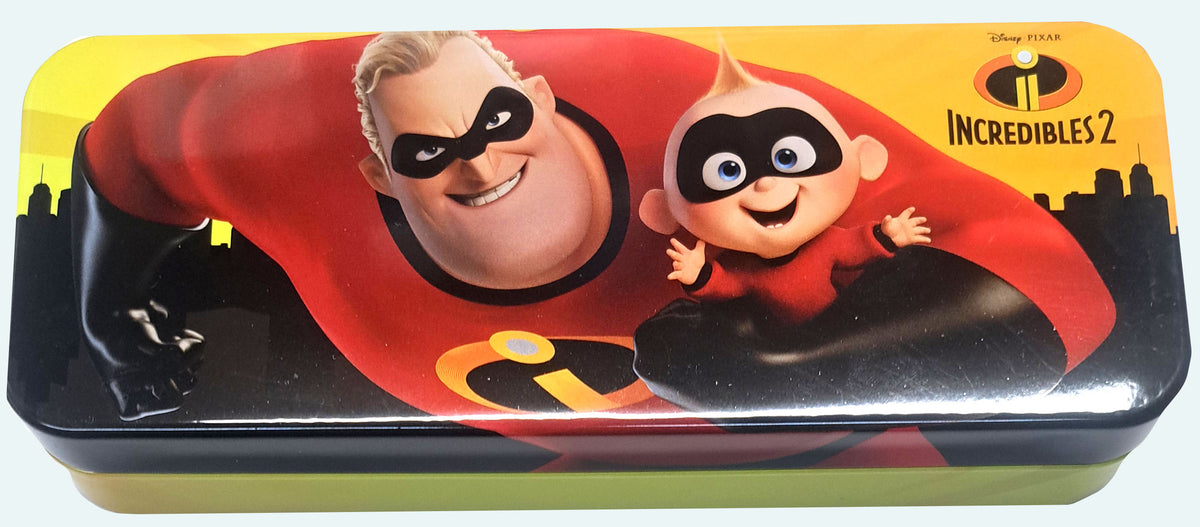 Disney Pixar Incredibles 2 - Metal Tin Case Pencil Box Storage