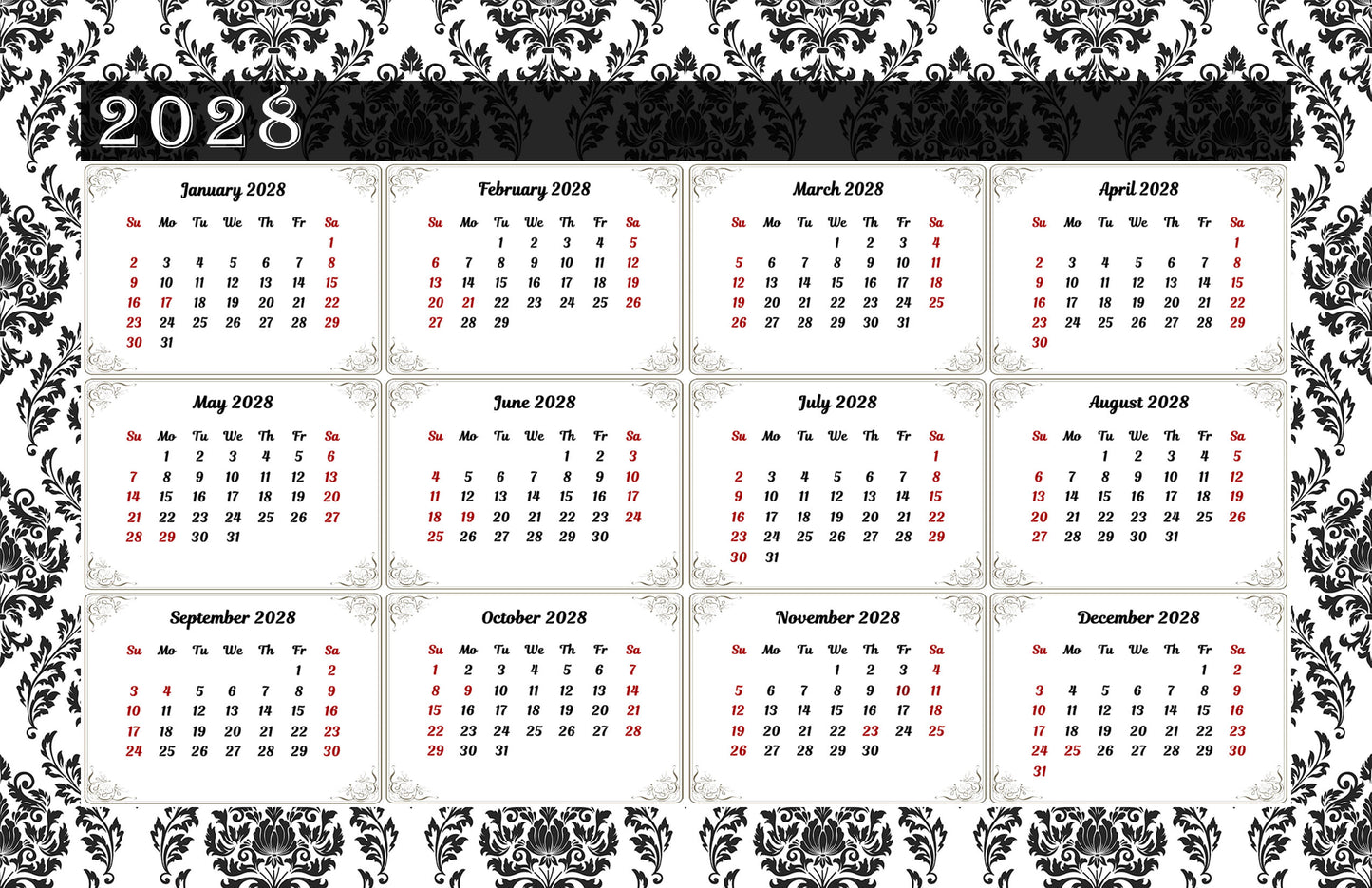 2026-2027 18 Months Standing Flip Desk Calendar Desktop Planner 019