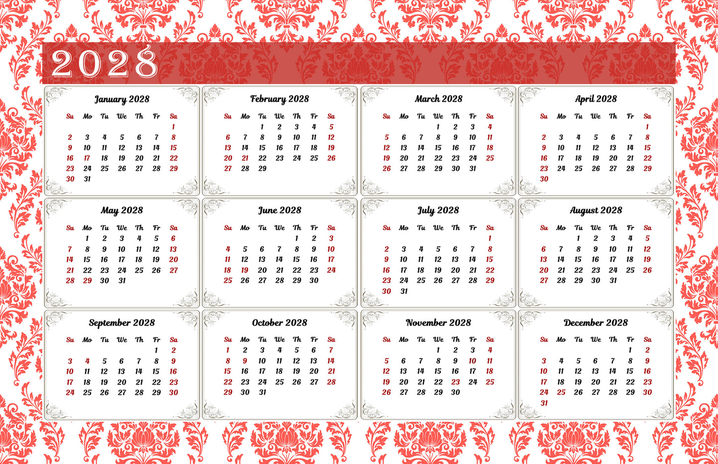 2027-12 Months Desk Calendar Desktop Planner with To-Do List & Notes 018