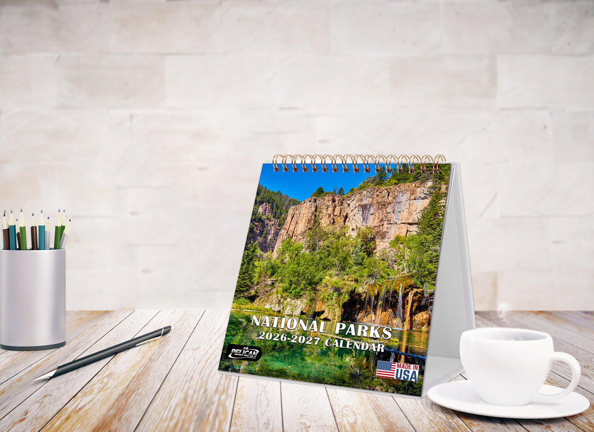 2026-2027 18 Months Standing Flip Desk Calendar Desktop Planner (National Parks)