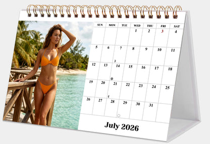 2026-2027 -18 Months Desk Calendar Desktop Planner with To-Do List (Babes Bikini)